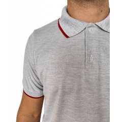 POLO MASCULINA MISTA MESCLA COM FRISO