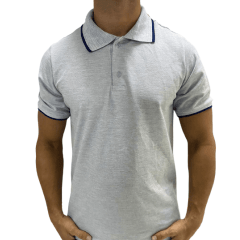 POLO MASCULINA MISTA MESCLA COM FRISO