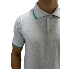 POLO MASCULINA MISTA MESCLA COM FRISO