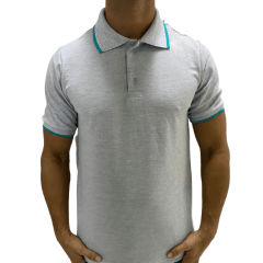 POLO MASCULINA MISTA MESCLA COM FRISO