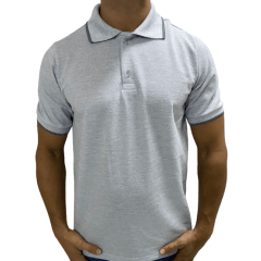 POLO MASCULINA MISTA MESCLA COM FRISO